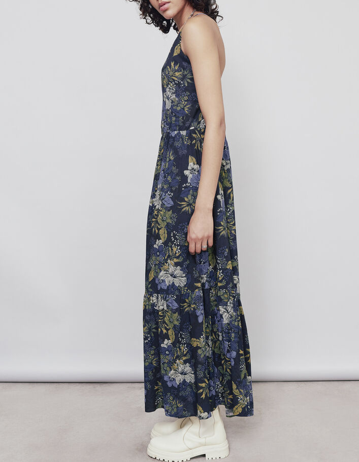Lange jurk in viscose tropische bloemenprint dames - IKKS