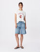 Wei&szlig;es Rundhals T-Shirt Damen mit Dosenmotiv-2