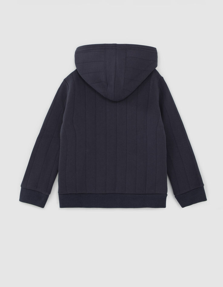 Marineblaue Jungenjacke aus Moltongewebe in Streifenoptik-3