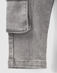 Graue BATTLE-Jeans für Babyjungen, Rippbund an der Taille-4