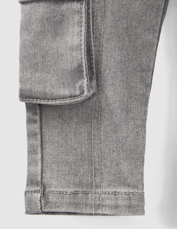 Graue BATTLE-Jeans für Babyjungen, Rippbund an der Taille-4