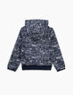 Marineblaue Jungen-Windjacke mit Allover-Print -4