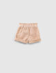Short rose poudré en velours côtelé bébé fille-4