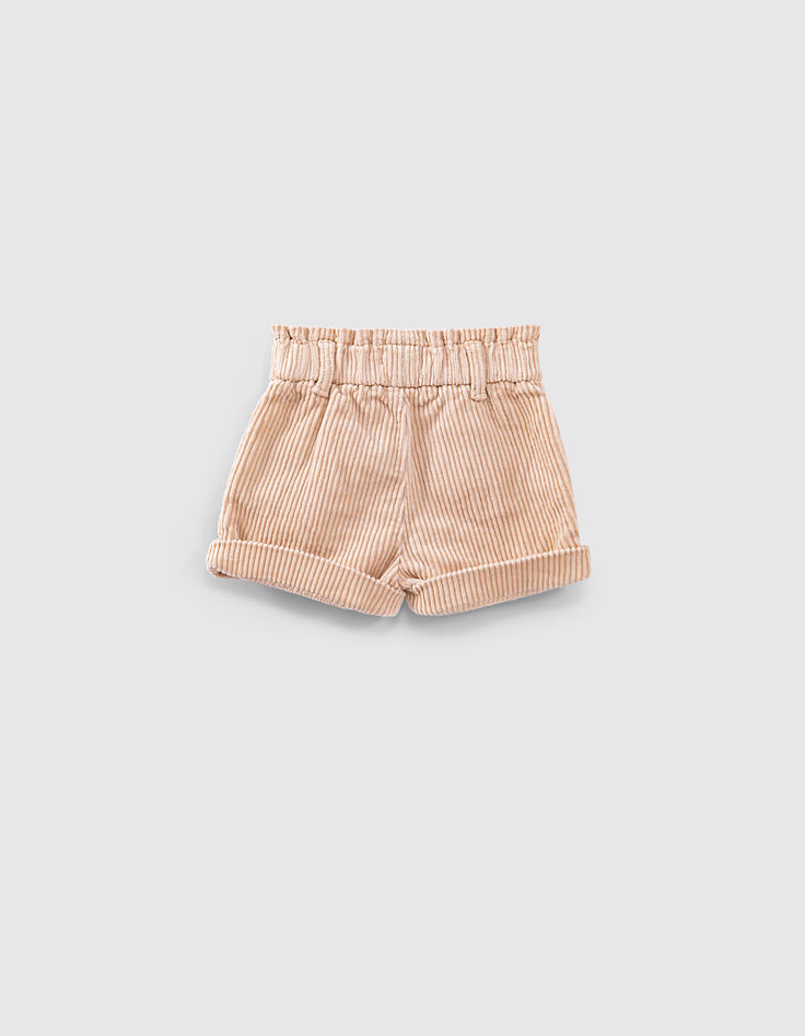 Short rose poudré en velours côtelé bébé fille-4