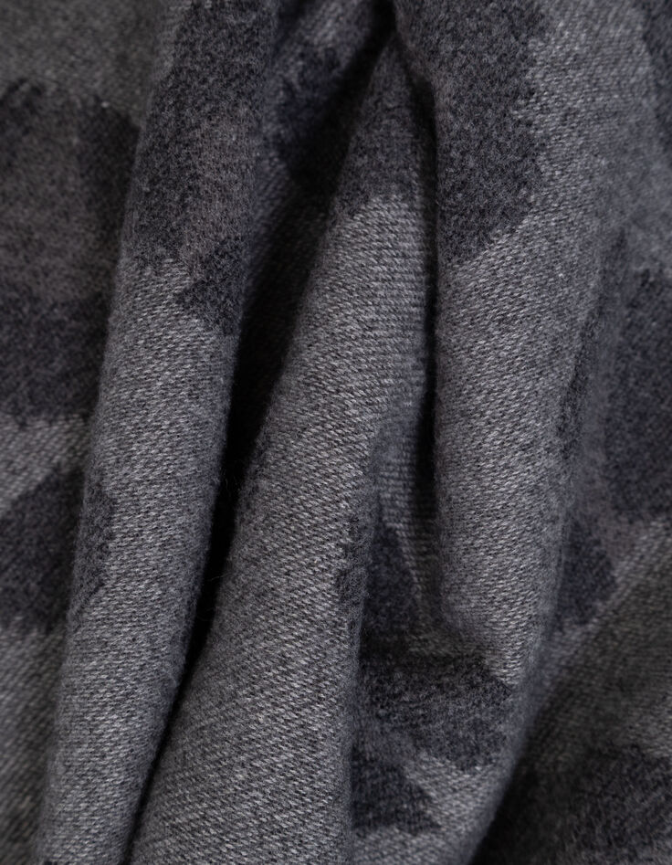 Black leopard jacquard scarf-6