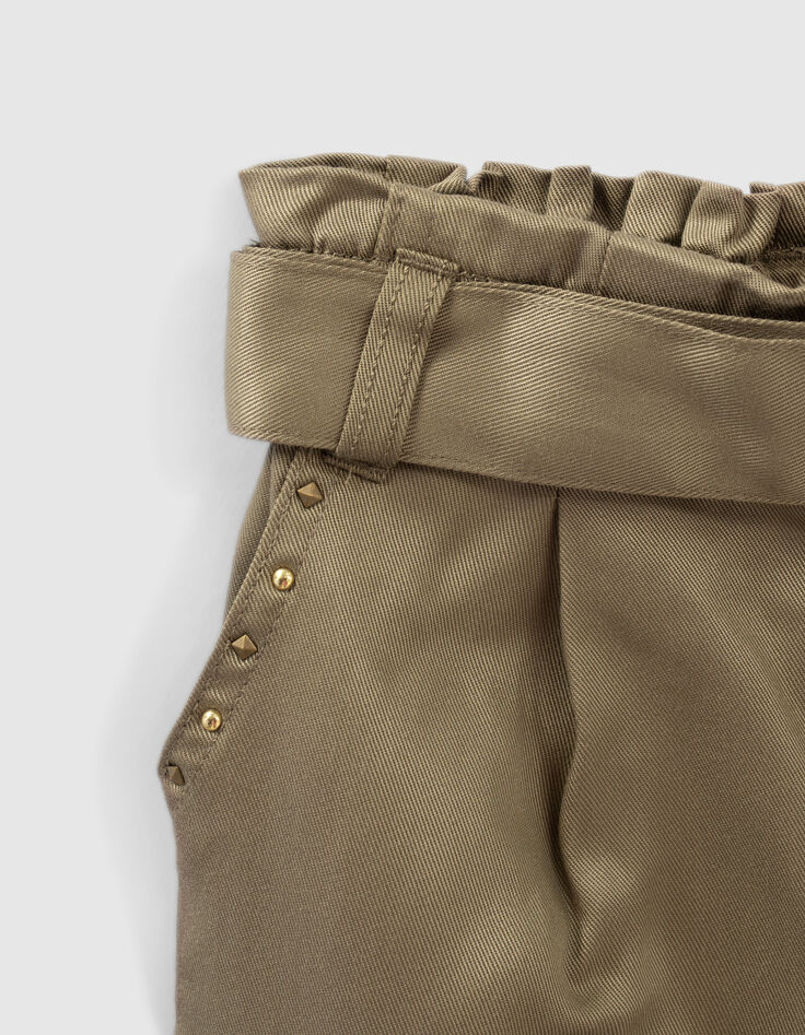 Kaki battlebroek in Lenzing™ Tencel Lyocell™meisjes-4