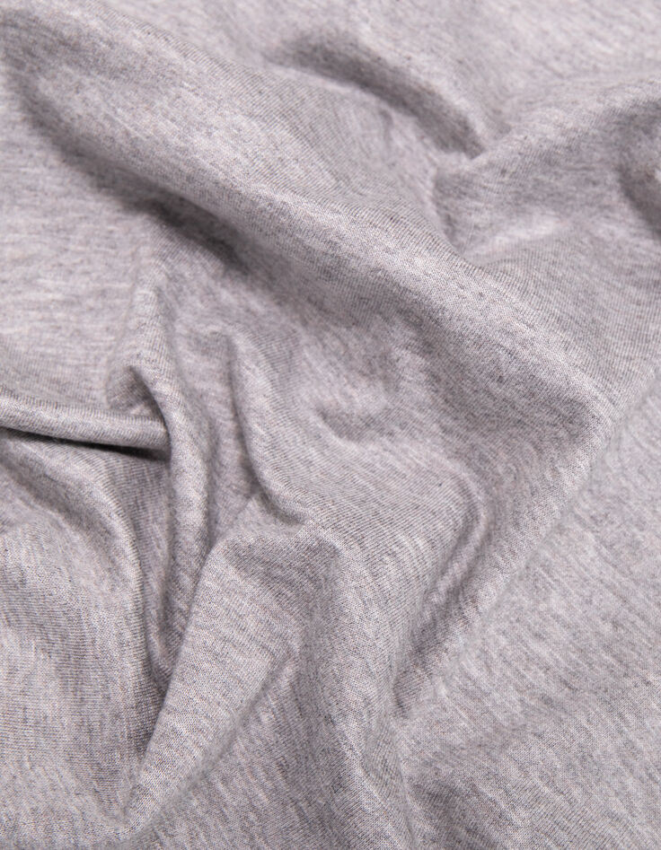 Tee-shirt gris clair chin&eacute; d&eacute;cor coeur Femme-5