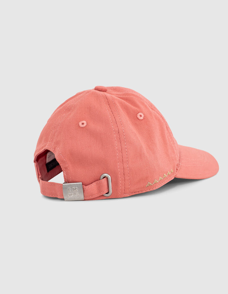 Casquette corail foncé avec broderie fille -5