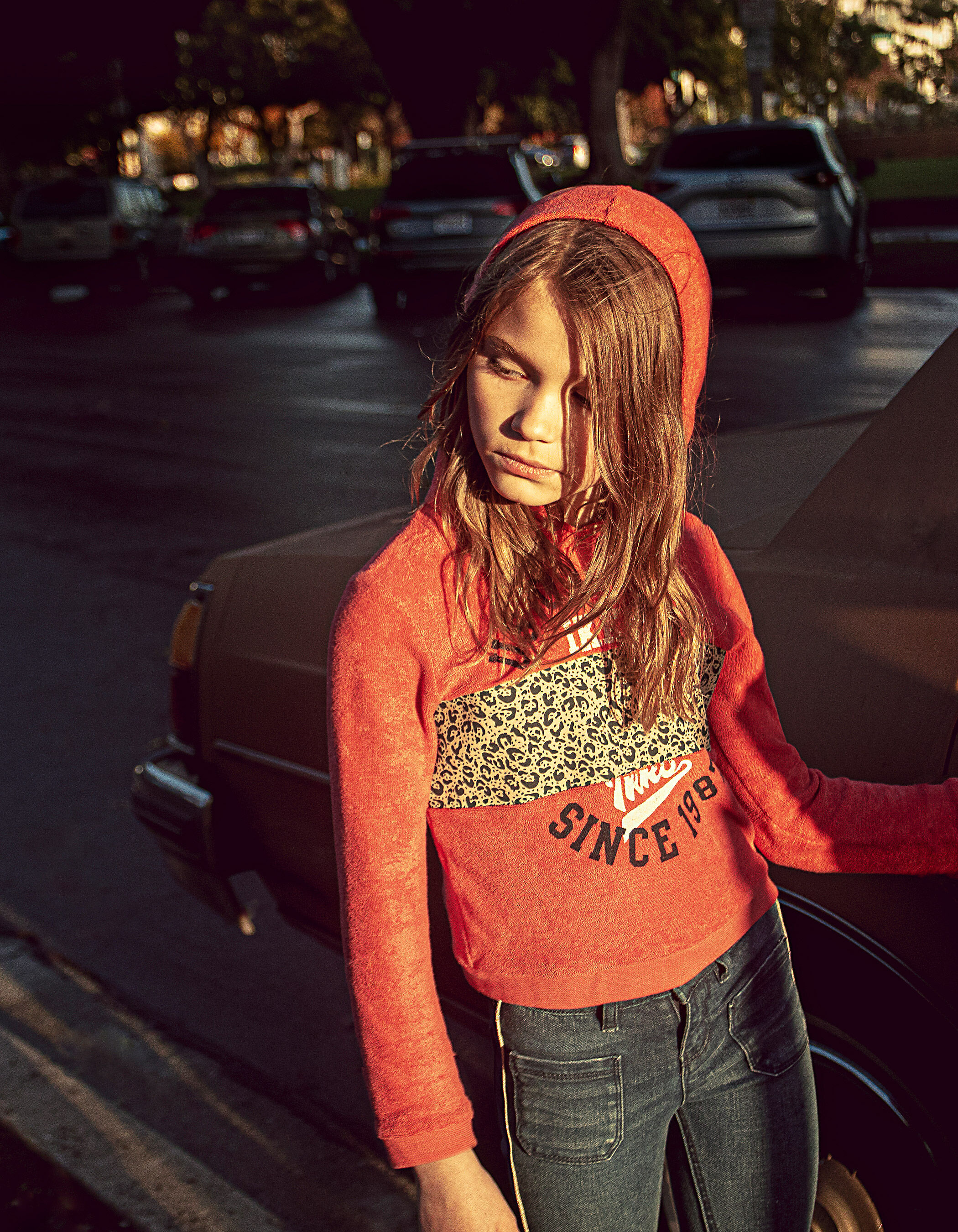 Girls orange sweatshirt sales