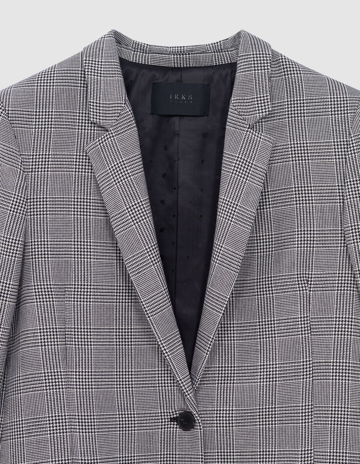 Women's Prince of Wales grey suit jacket-2
