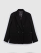 Women's black double-breasted suit jacket-6