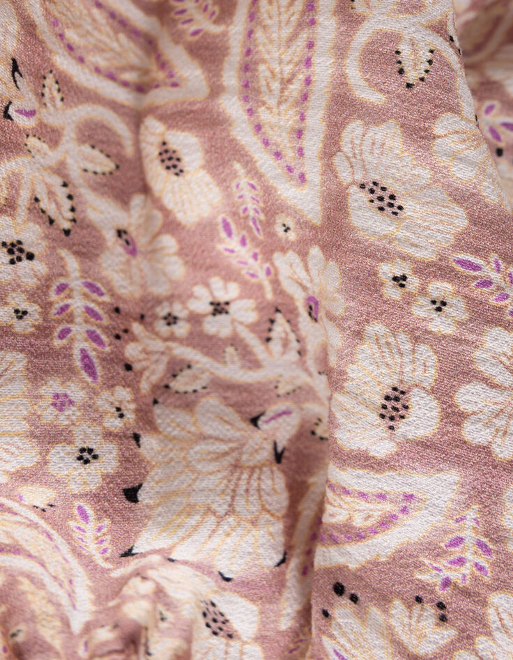 Pantalon rose imprimé cachemire floral fille-8