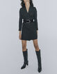 Vestido negro smocking doble botonadura mujer-1