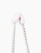 Bolso de mano rosa empolvado de piel sintética niña-4