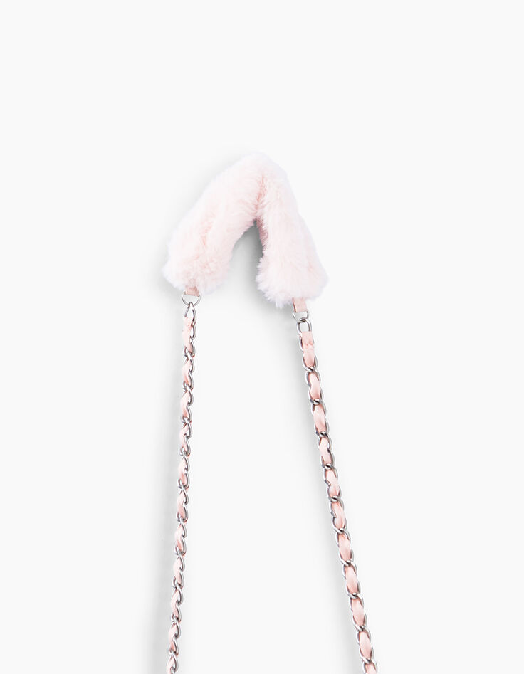 Bolso de mano rosa empolvado de piel sintética niña-4