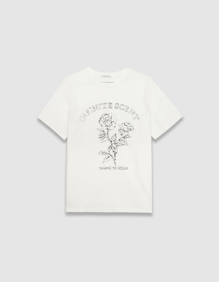 Tee-shirt blanc coton bio visuel roses et message Femme-5 Tee-shirt blanc coton bio visuel roses et message Femme-5