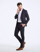 Men&rsquo;s navy diamond Jacquard suit trousers-6
