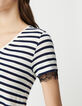 Women's short-sleeved lace sailor T-shirt-5