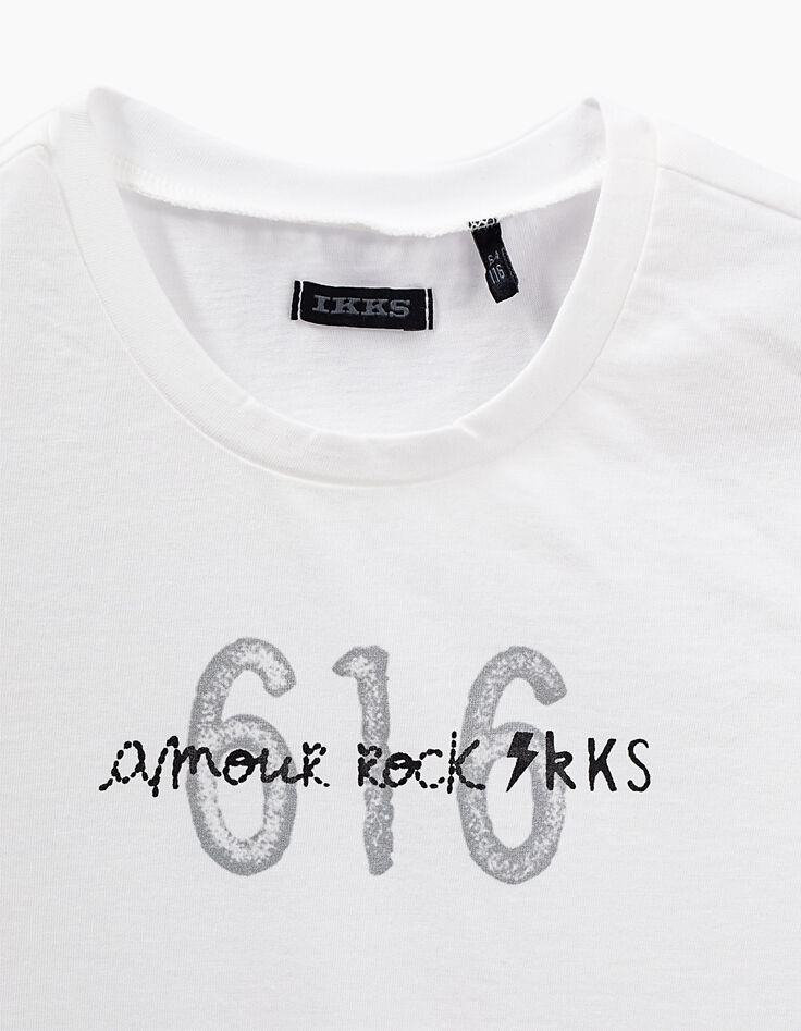 Robe 2 en 1 blanc imprimé tachiste et tee-shirt fille-2 Robe 2 en 1 blanc imprimé tachiste et tee-shirt fille-2