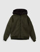 Bomber kaki fourré capuche molleton noir garçon-1