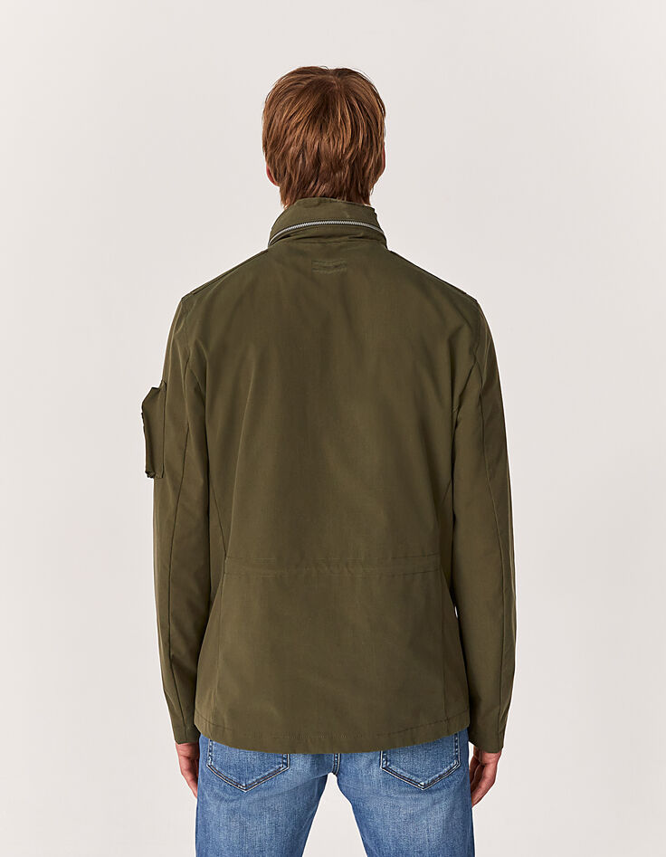 Men’s khaki multi-pocket safari jacket-3