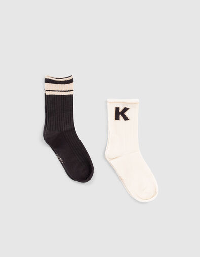 Girls’ ecru and grey socks - IKKS