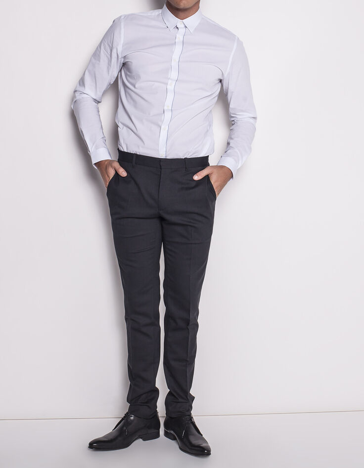 Men's slim black trousers-5
