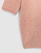 Roze jacquard lurex meisjesjurk-4
