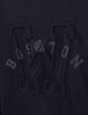 Tweekleurig T-shirt navy reli&euml;f maxi-letter jongens -4