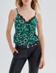 Groene top lingeriestijl maxi bloemenprint Dames-1