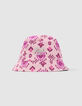 Rosa Mädchen-Sonnenhut mit Maxi-Ethno-Print-2