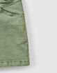 Shorts vaqueros caqui used tiro alto y cremallera niña -4