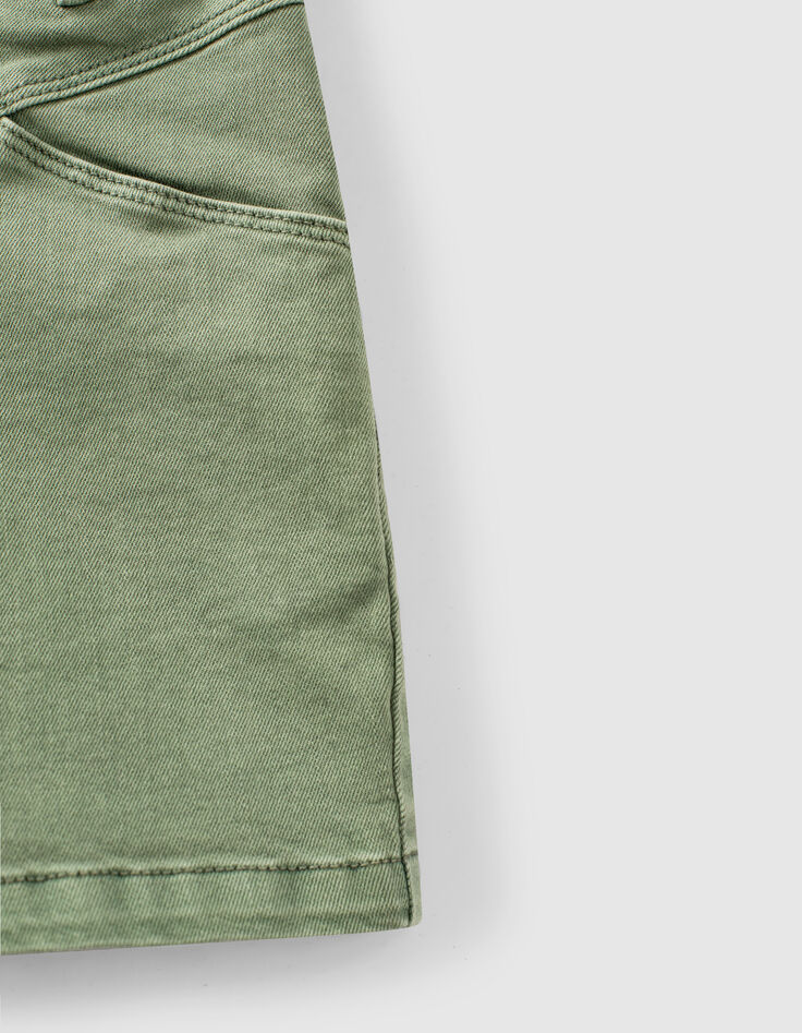 Shorts vaqueros caqui used tiro alto y cremallera niña -4