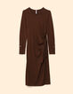 Robe tube longue marron &agrave; nouer c&ocirc;t&eacute; I.Code-7