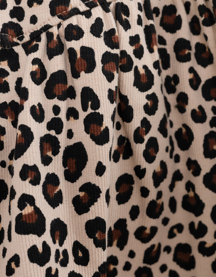 Jupe-short beige imprim&eacute; l&eacute;opard d&eacute;coupe fille-5