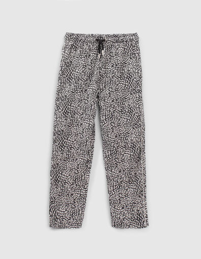 Schwarze Mädchenhose aus LENZING™ ECOVERO™ mit Grafikprint - IKKS