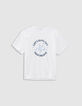 White short-sleeved T-shirt, cocktail slogan-5