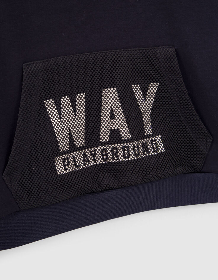 Marineblaues Jungensweatshirt mit Mesh-Details-5