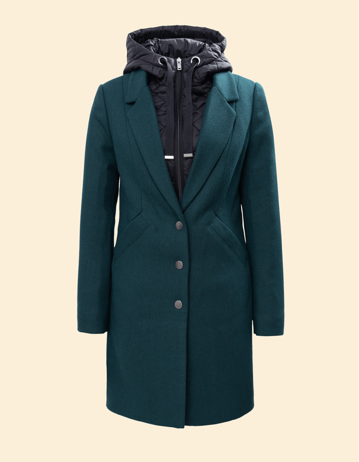 Manteau vert parementure doudoune amovible I.Code-6
