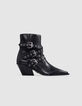 Botines Santiags cuero negro ojales Line 111 para Mujer-1
