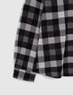 Chemise noire &agrave; carreaux capuche amovible gar&ccedil;on-5
