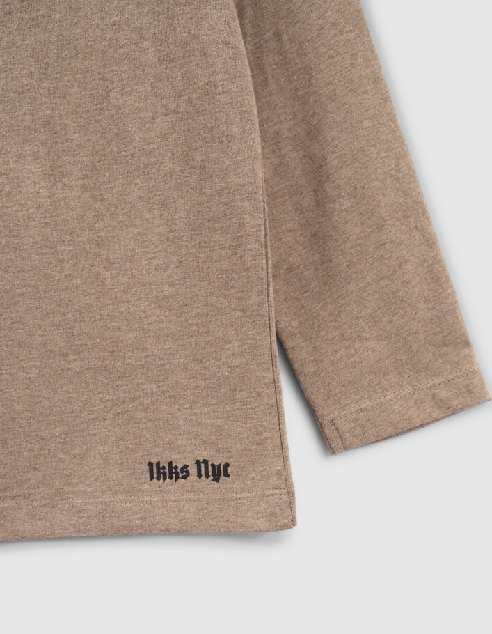 Jungen-T-Shirt mokka, Fahnenmotiv aus Wendepailletten-5