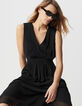 Black long dress with pleated detail Women's size-4