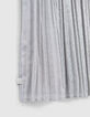 Silvery pleated dress with embroidered shoulders-5