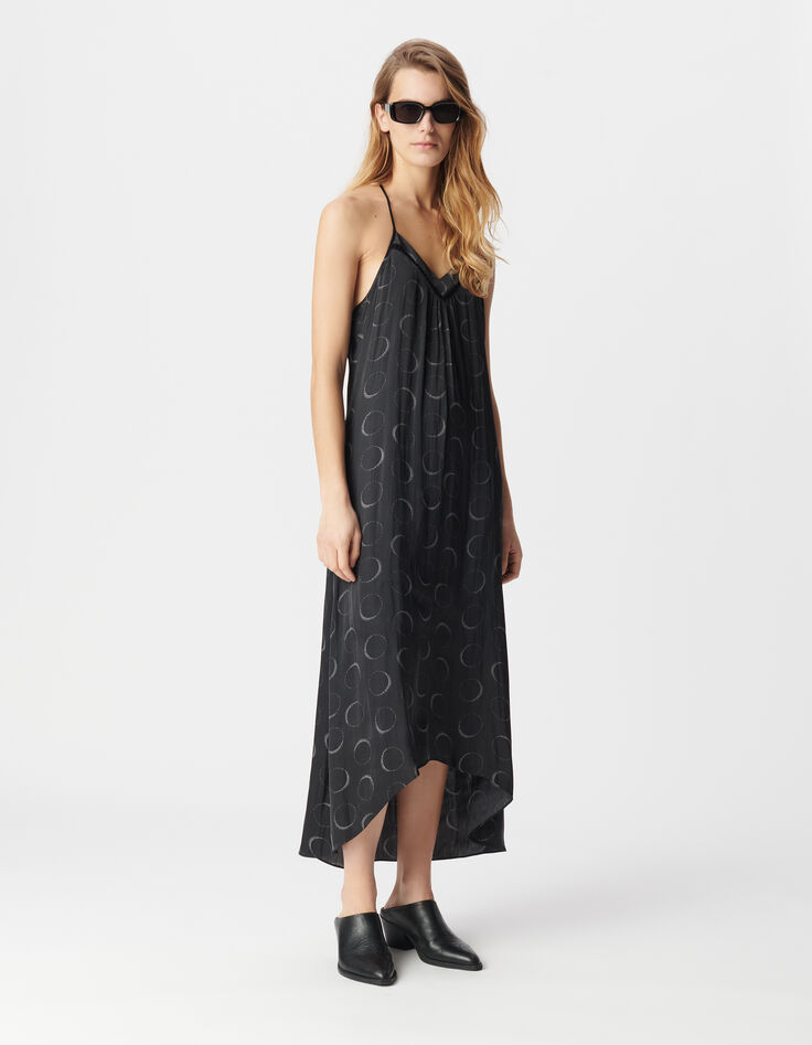 Mujer maxi vestido negro estampado eclipse-1