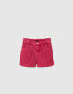 Short en jean rose fuchsia fille-3