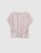 Girls’ violet micro-flower print cropped blouse-3