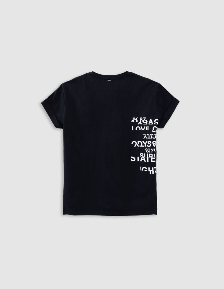 Black crew neck T-shirt with slogan image-6 Black crew neck T-shirt with slogan image-6