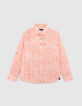 Oranje overhemd Liberty® stof plantenmotief jongens-1
