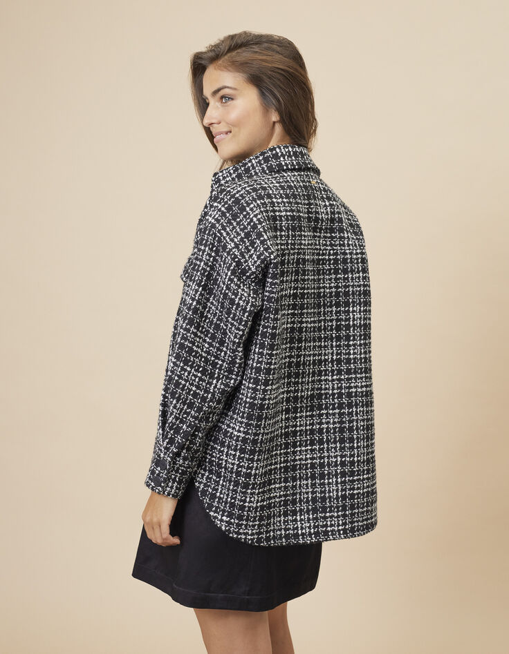 Surchemise noire et blanche façon tweed  I.Code-4